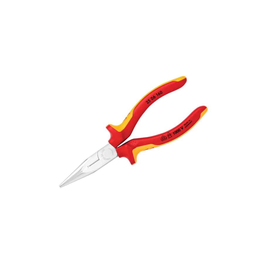 Knipex KPX2506160 VDE Snipe Nose Side Cutting Pliers (Radio) 160mm | Duco Car Parts UK