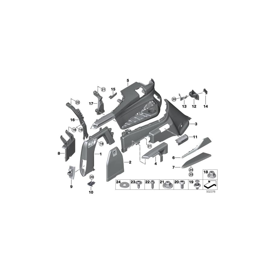 Genuine BMW 51479892383 G07 Lugg.Compart.Trim Panel Leather Upper Lt COFFEE (Inc. X7 50iX, X7 40iX & X7 M50dX) | Duco Car Parts UK Car Parts