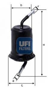 UFI 31.764.00 Fuel Filter For Kia Sephia / Mentor
