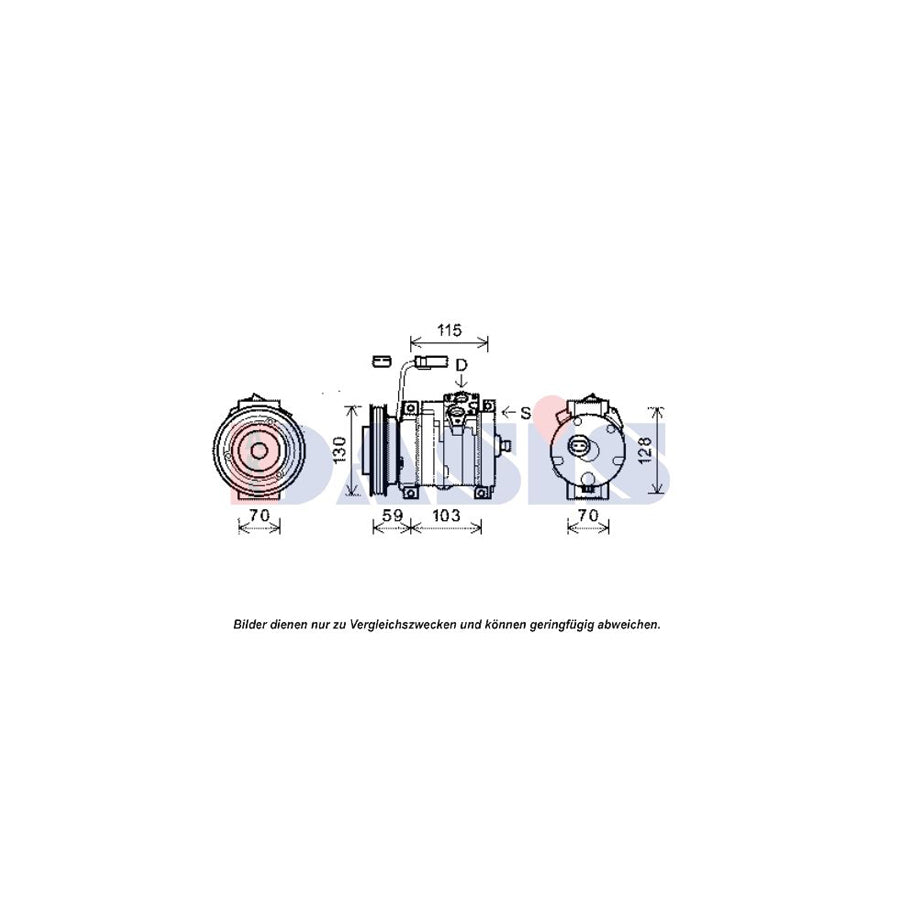 AKS Dasis 851916N Compressor, Air Conditioning For Chrysler Pt Cruiser | Duco Car Parts UK