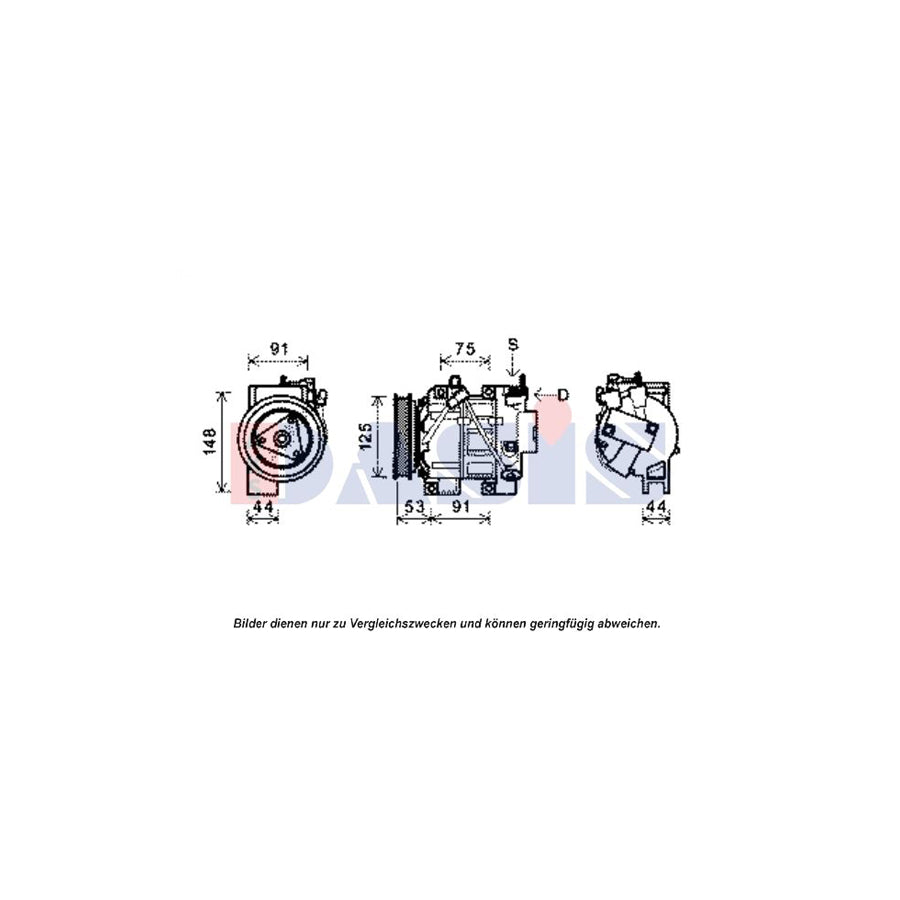 AKS Dasis 851921N Compressor, Air Conditioning For Nissan X-Trail (T31) | Duco Car Parts UK