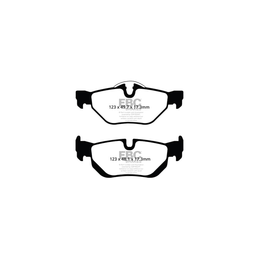 EBC PDKR111 BMW E81 E87 Ultimax Rear Brake Pad & Plain Disc Kit - ATE Caliper 2 | Duco Car Parts UK Car Parts