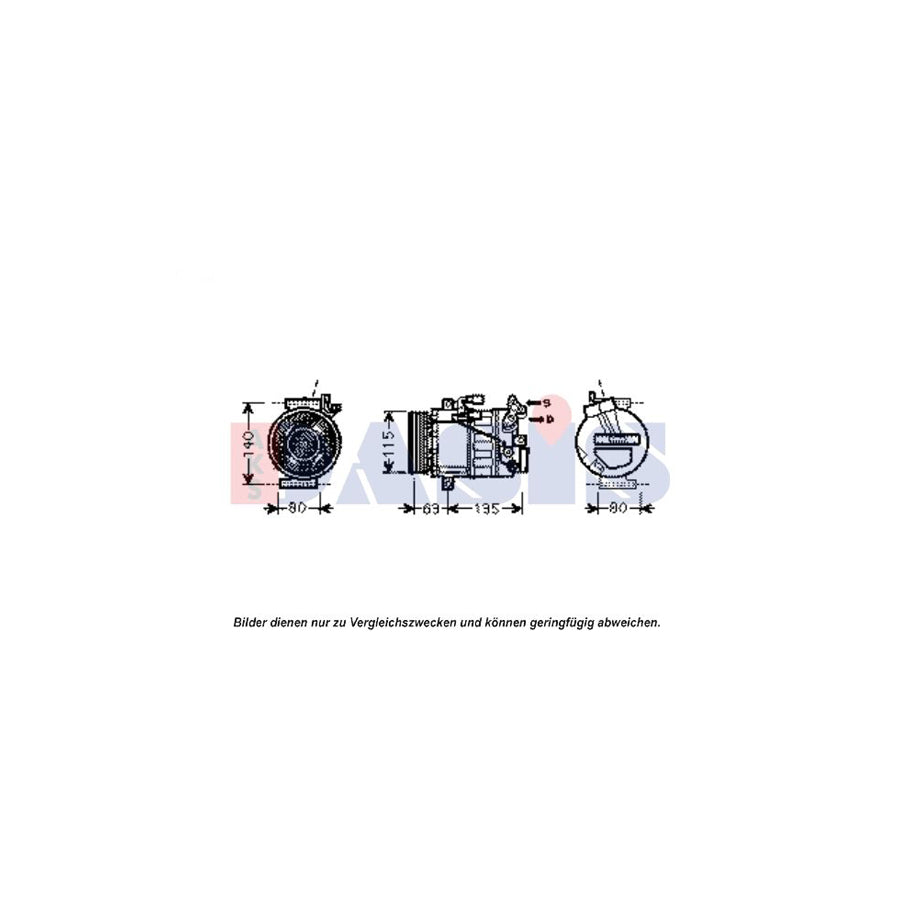 AKS Dasis 851922N Compressor, Air Conditioning For Nissan X-Trail (T31) | Duco Car Parts UK