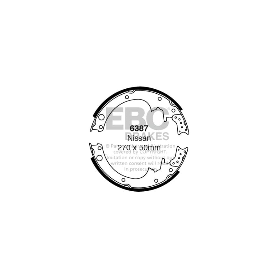 EBC 6387 Datsun Nissan Rear Brake Shoes (Inc. Patrol & Cabstar) 1 | Duco Car Parts UK Car Parts