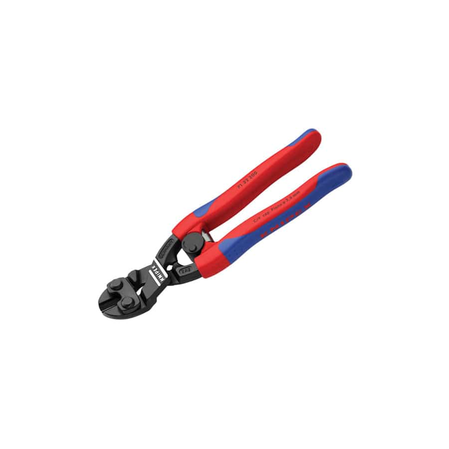 Knipex KPX7122200 CoBolt® Compact Bolt Cutters 20° Head Multi-Component Grip 200mm | Duco Car Parts UK