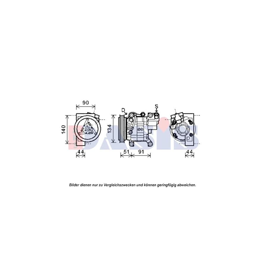 AKS Dasis 851927N Compressor, Air Conditioning For Nissan Almera | Duco Car Parts UK