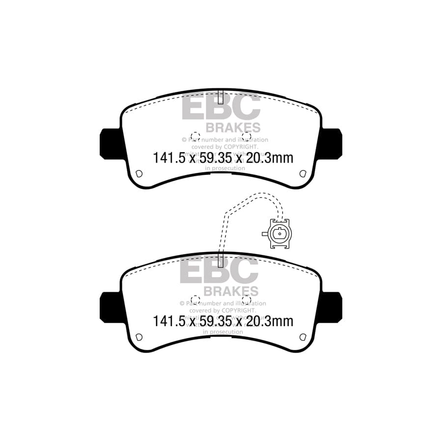 EBC PDKR1116 Citroen Fiat Peugeot Ultimax Rear Brake Pad & Plain Disc Kit - Brembo Caliper 2 | Duco Car Parts UK Car Parts