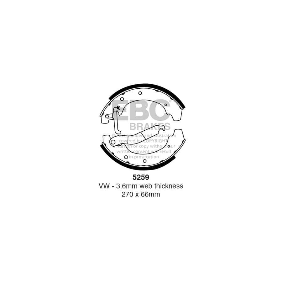 EBC 5259 VW LT Rear Brake Shoes 1 | Duco Car Parts UK Car Parts