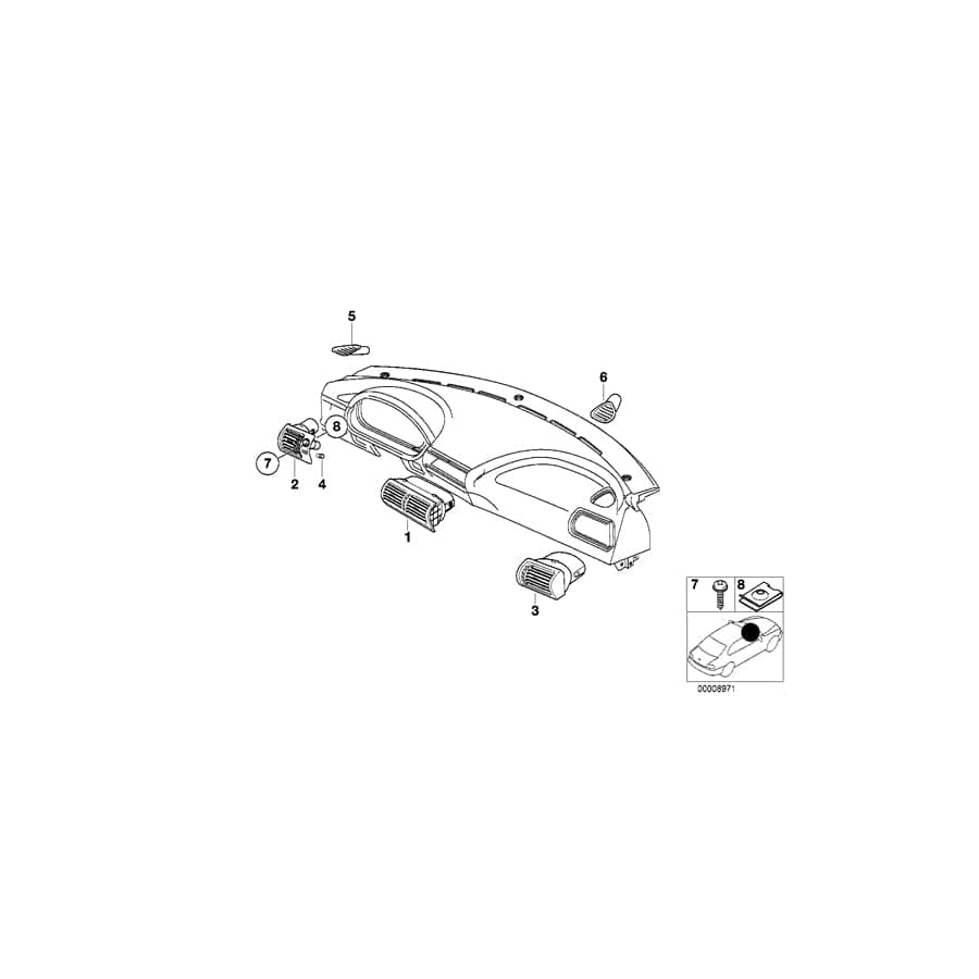 Genuine BMW 64222491577 E36 Fresh Air Grille Center KYALAMI DUNKEL (Inc. Z3 2.8, Z3 2.0 & Z3 1.8) | Duco Car Parts UK Car Parts