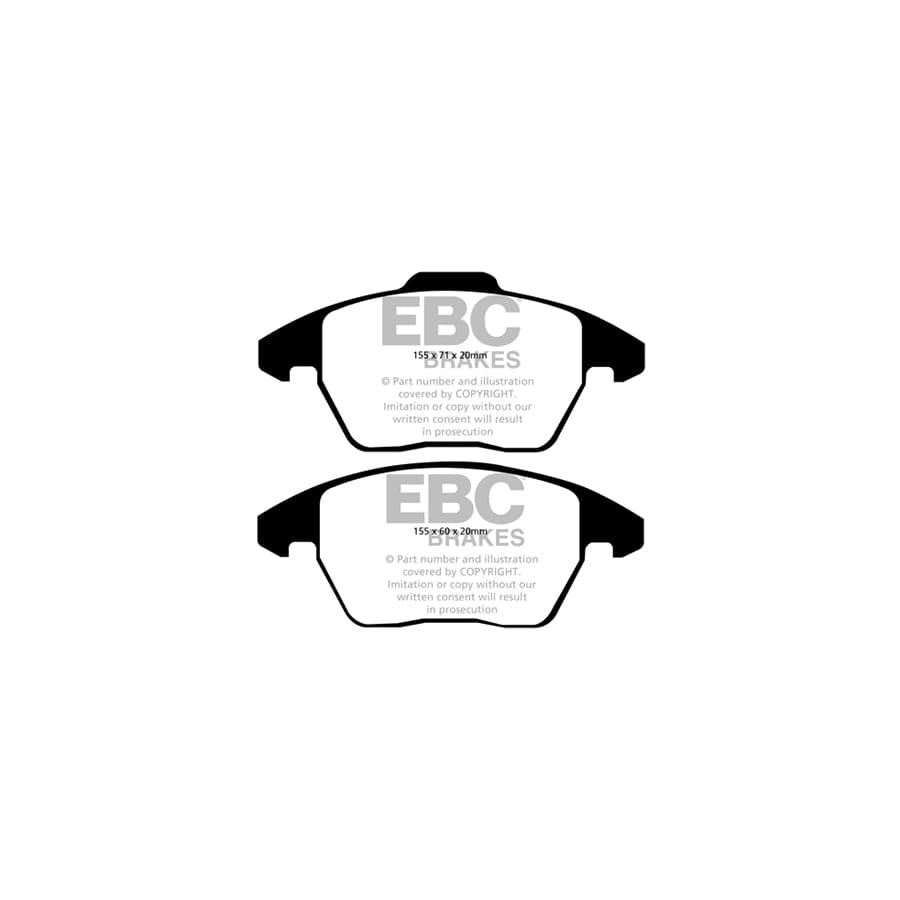 EBC PD03KF942 Peugeot Yellowstuff Front Brake Pad & Plain Disc Kit - Girling/TRW/CBI/TRW/Bosch Caliper 2 | Duco Car Parts UK Car Parts