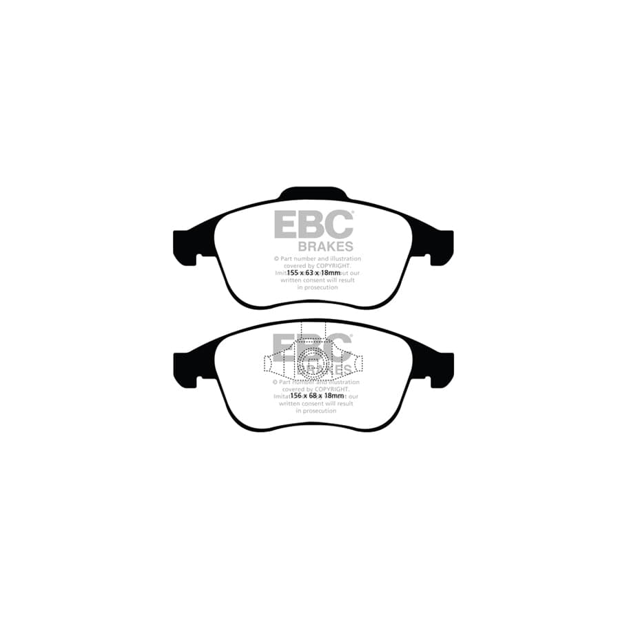 EBC PD03KF1033 Renault Laguna 3 Yellowstuff Front Brake Pad & Plain Disc Kit - ATE Caliper 2 | Duco Car Parts UK Car Parts