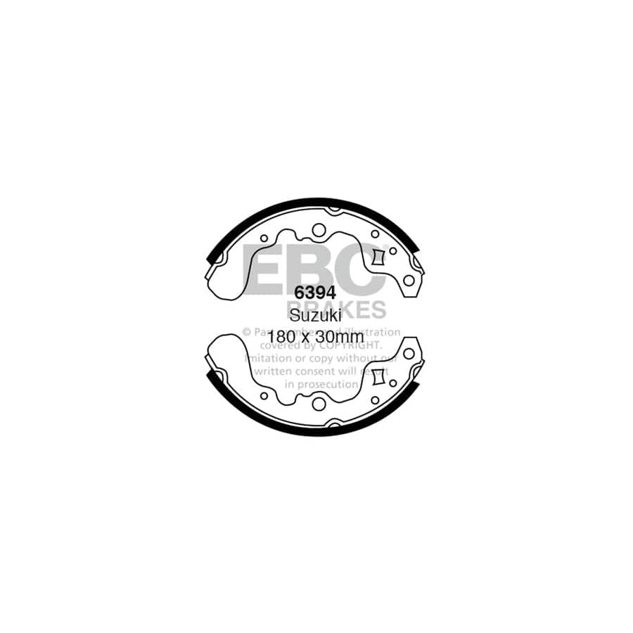 EBC 6394 Suzuki Tata Rear Brake Shoes (Inc. Swift & Indigo) 1 | Duco Car Parts UK Car Parts