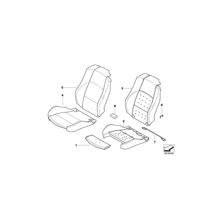 Genuine BMW 52106989825 E93 E93 Seat Cover Cloth Left ANTHRAZIT (Inc. 335i, 325d & 320d) | Duco Car Parts UK Car Parts