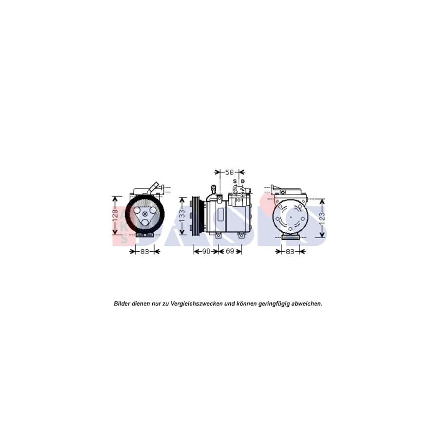 AKS Dasis 851946N Compressor, Air Conditioning | Duco Car Parts UK