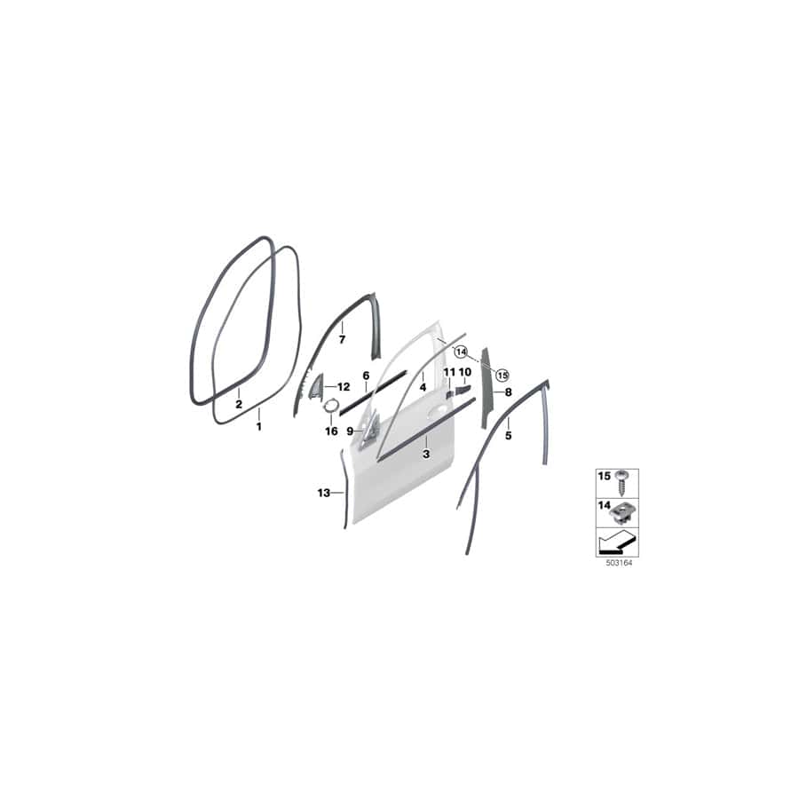 Genuine BMW 51769465542 G05 G07 Edge Protection, Door, Front (Inc. X5 50iX, X7 30dX & X5 30iX) | Duco Car Parts UK Car Parts