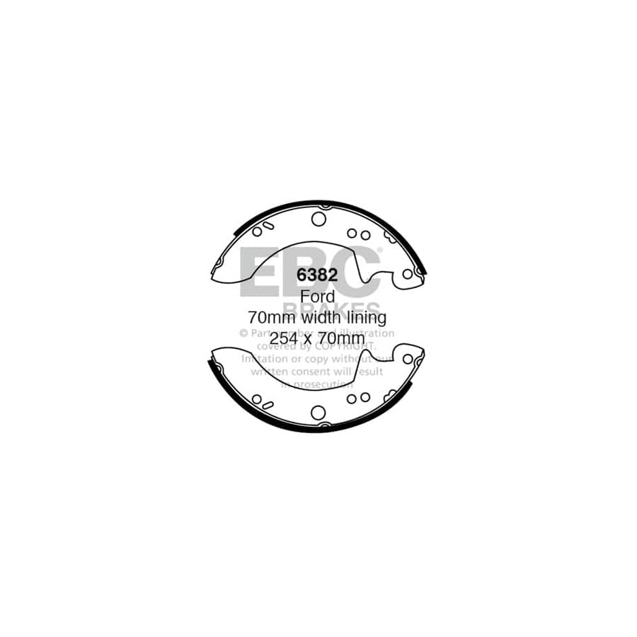EBC 6382 Ford Rear Brake Shoes 1 | Duco Car Parts UK Car Parts