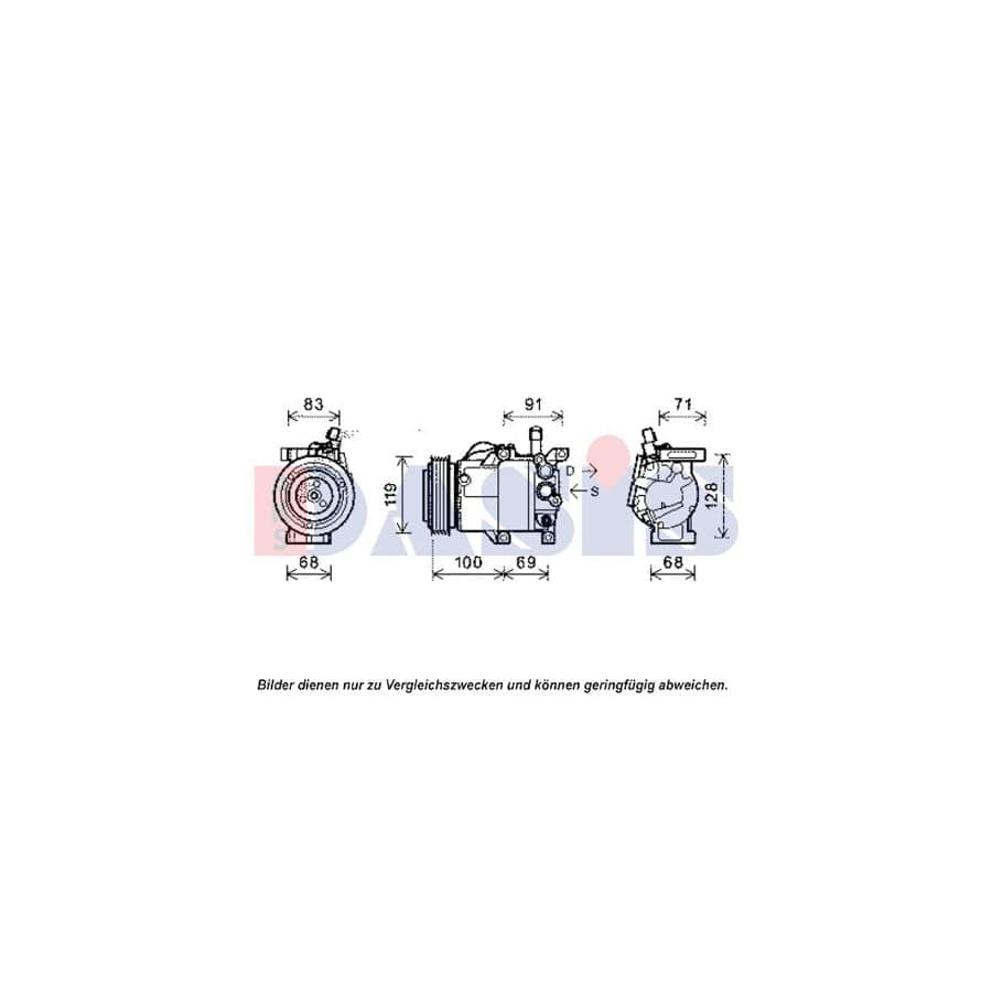 AKS Dasis 851952N Compressor, Air Conditioning | Duco Car Parts UK