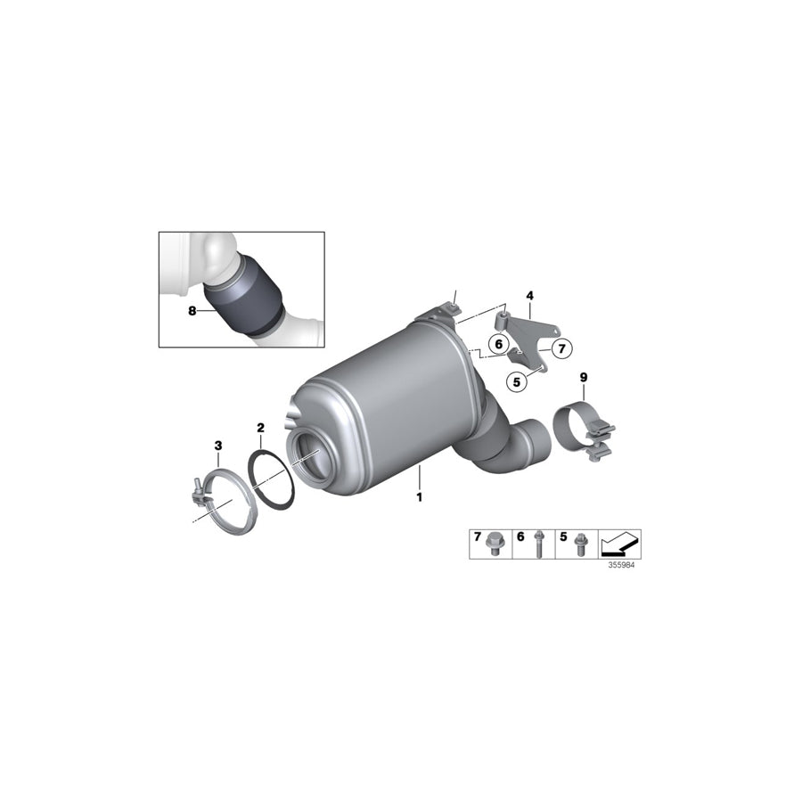 Genuine BMW 18207805775 F30 F16 E93 Holder Catalytic Converter Near Engine (Inc. 730d, 525d & 330d) | Duco Car Parts UK