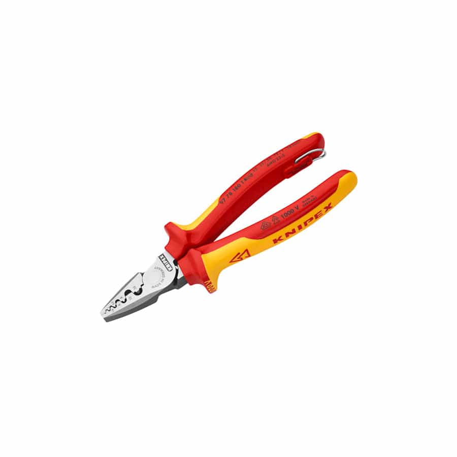 Knipex KPX9778180T VDE Crimping Pliers with Tether Point 180mm | Duco Car Parts UK