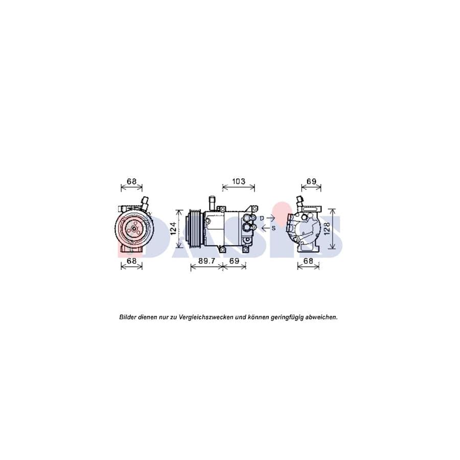 AKS Dasis 851957N Compressor, Air Conditioning | Duco Car Parts UK