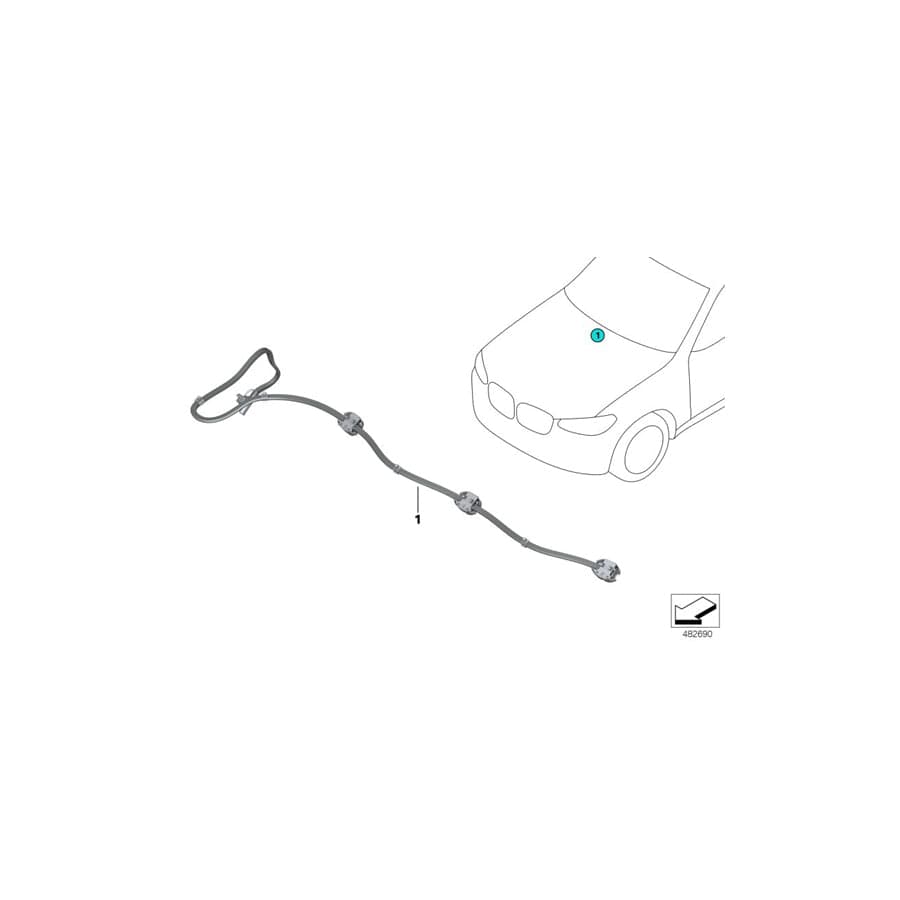 Genuine BMW 61667487715 G06 Nozzle Array Window Washing System (Inc. X6 40iX, X6 30dX & X6 M50iX) | Duco Car Parts UK Car Parts