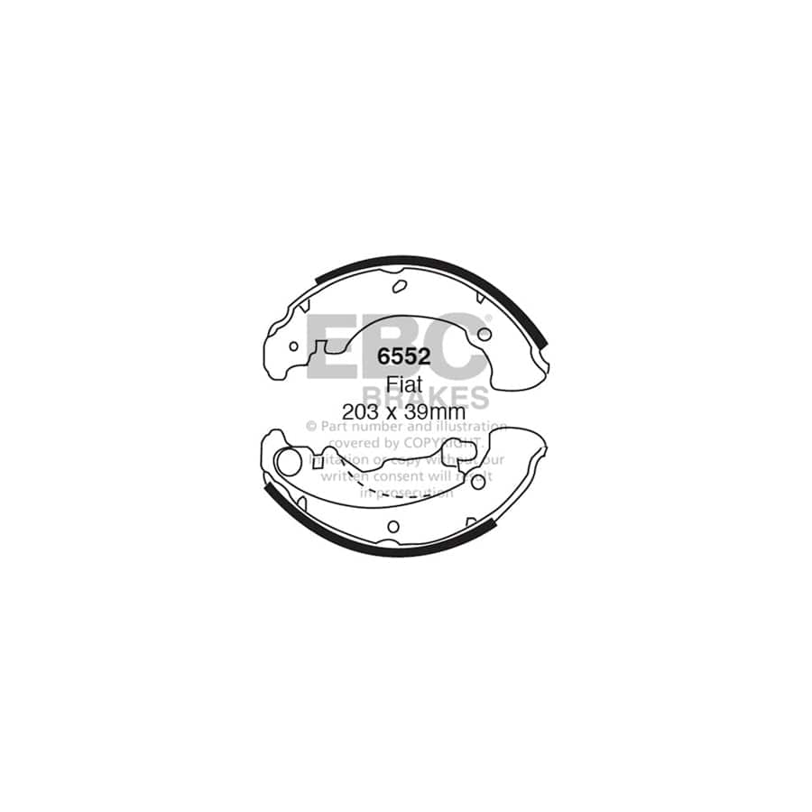 EBC 6552 Fiat Rear Brake Shoes (Inc. Brava, Bravo, Marea) 1 | Duco Car Parts UK Car Parts