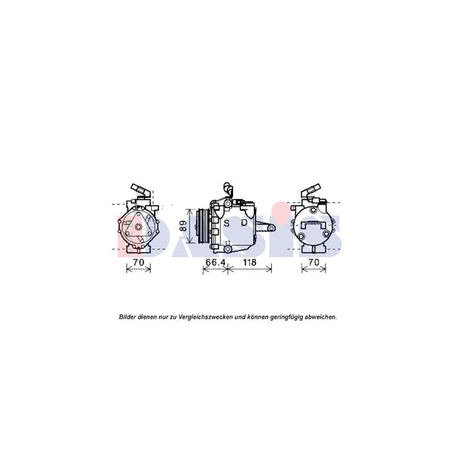 AKS Dasis 851966N Compressor, Air Conditioning For Mitsubishi Colt Vi (Z30) | Duco Car Parts UK