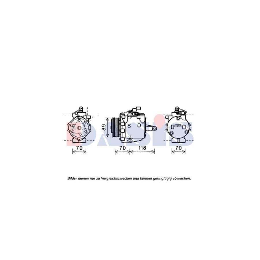 AKS Dasis 851965N Compressor, Air Conditioning For Mitsubishi Colt Vi (Z30) | Duco Car Parts UK