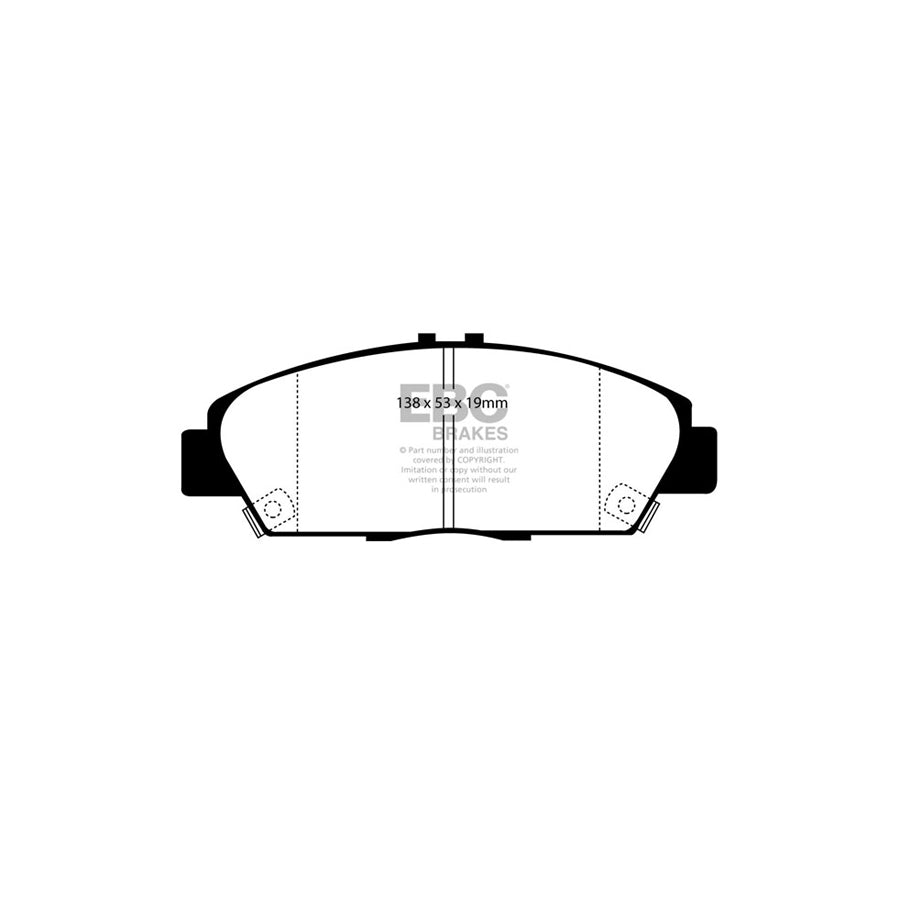 EBC PD11KF1190 Honda Rover Greenstuff Front Brake Pad & GD Disc Kit - Akebono Caliper (Inc. Accord & 600) 2 | Duco Car Parts UK Car Parts