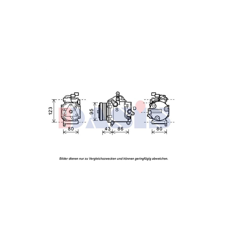 AKS Dasis 851967N Compressor, Air Conditioning For Mitsubishi I | Duco Car Parts UK
