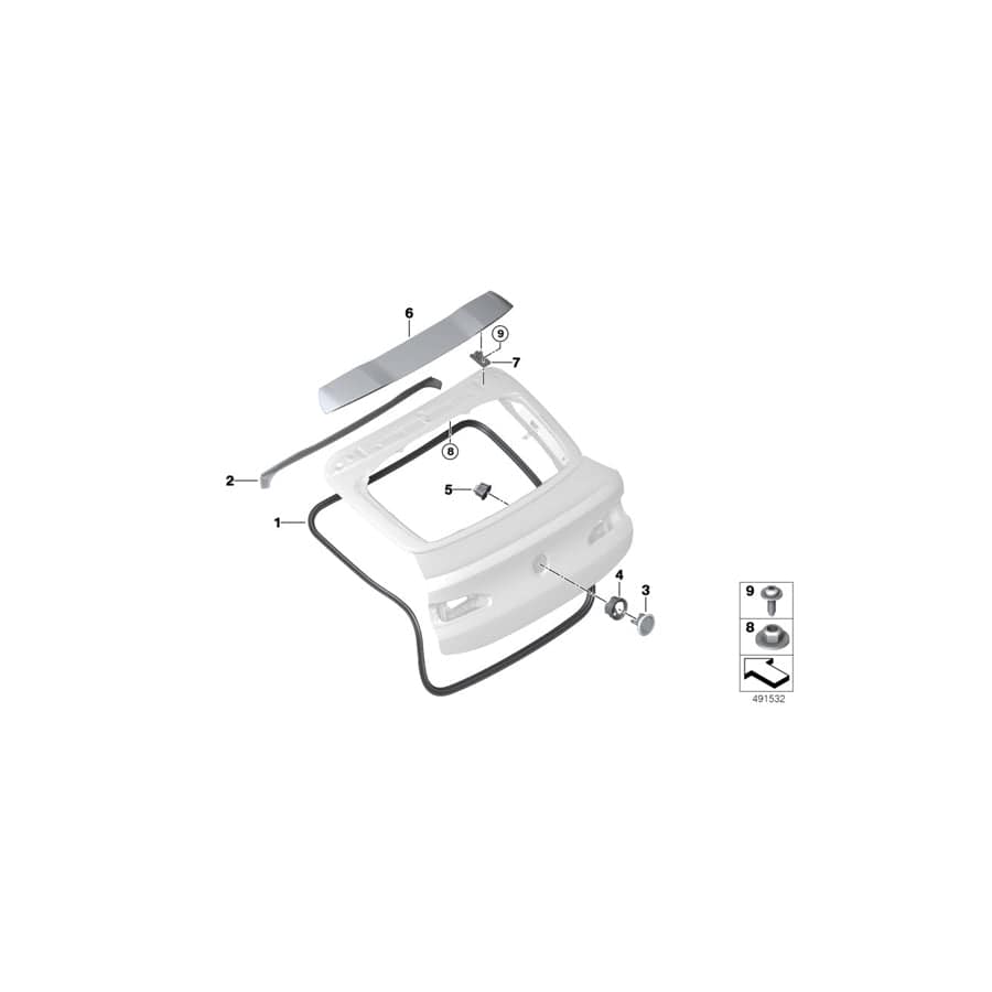 Genuine BMW 51628738201 G02 M Primed Rear Spoiler (Inc. X4 25dX, X4 M40iX & X4 M40dX) | Duco Car Parts UK Car Parts