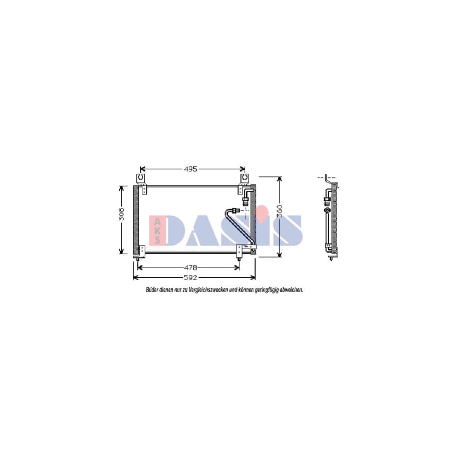 AKS Dasis 112020N Air Conditioning Condenser For Mazda 323 | Duco Car Parts UK