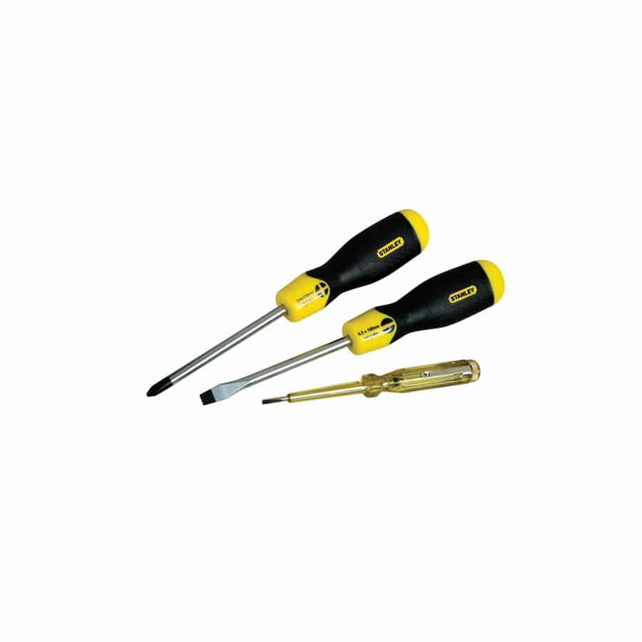 STANLEY® STA065012 Cushion Grip Screwdriver Set, 3 Piece/Voltage Tester | Duco Car Parts UK