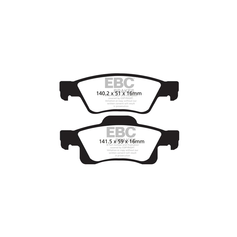 EBC PDKR1131 Dodge Jeep Ultimax Rear Brake Pad & Plain Disc Kit - ATE Caliper (Inc. Durango & Grand Cherokee) 2 | Duco Car Parts UK Car Parts