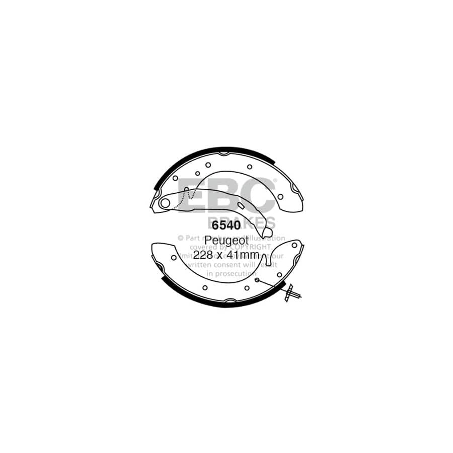 EBC 6540 Citroen Peugeot Rear Brake Shoes - Girling/TRW Caliper 1 | Duco Car Parts UK Car Parts