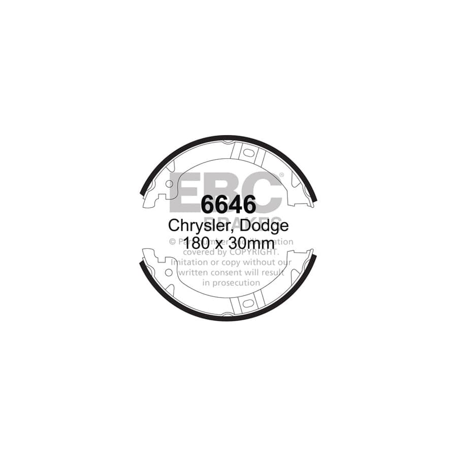 EBC 6646 Chrysler Rear Brake Shoes (Inc. Grand Voyager & Voyager) 1 | Duco Car Parts UK Car Parts