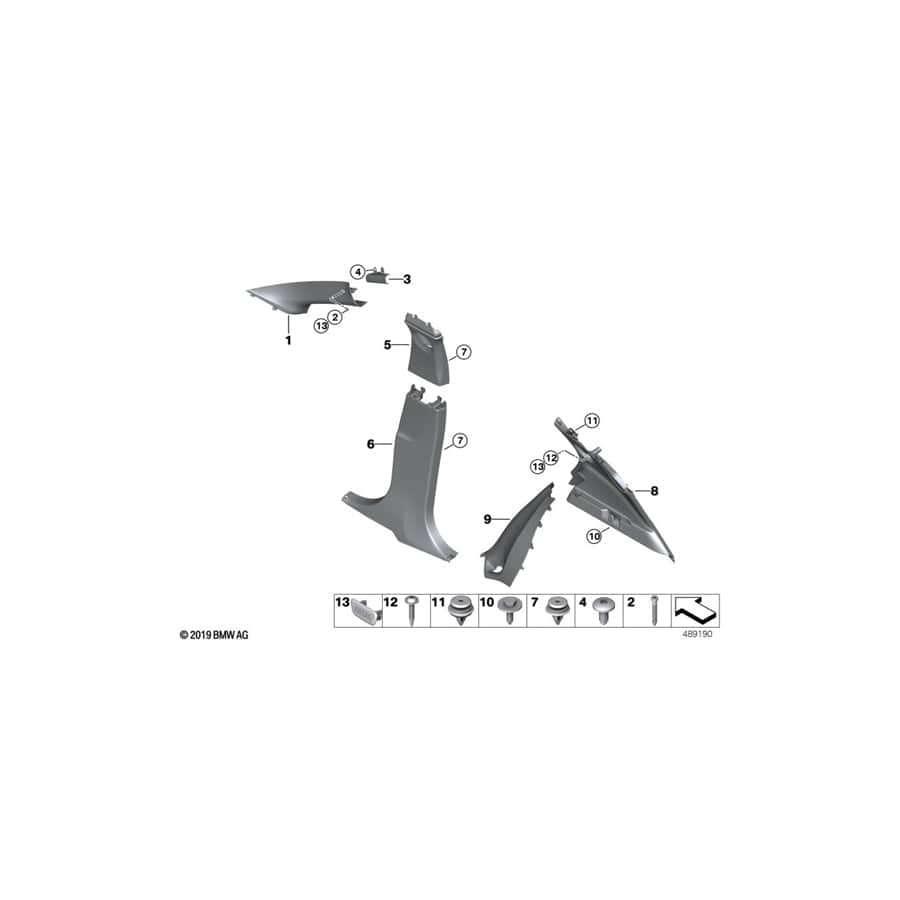 Genuine BMW 51438073578 F39 Cover, B-Column Upper Right ANTHRAZIT (Inc. X2 M35iX, X2 18d & X2 20d) | Duco Car Parts UK Car Parts