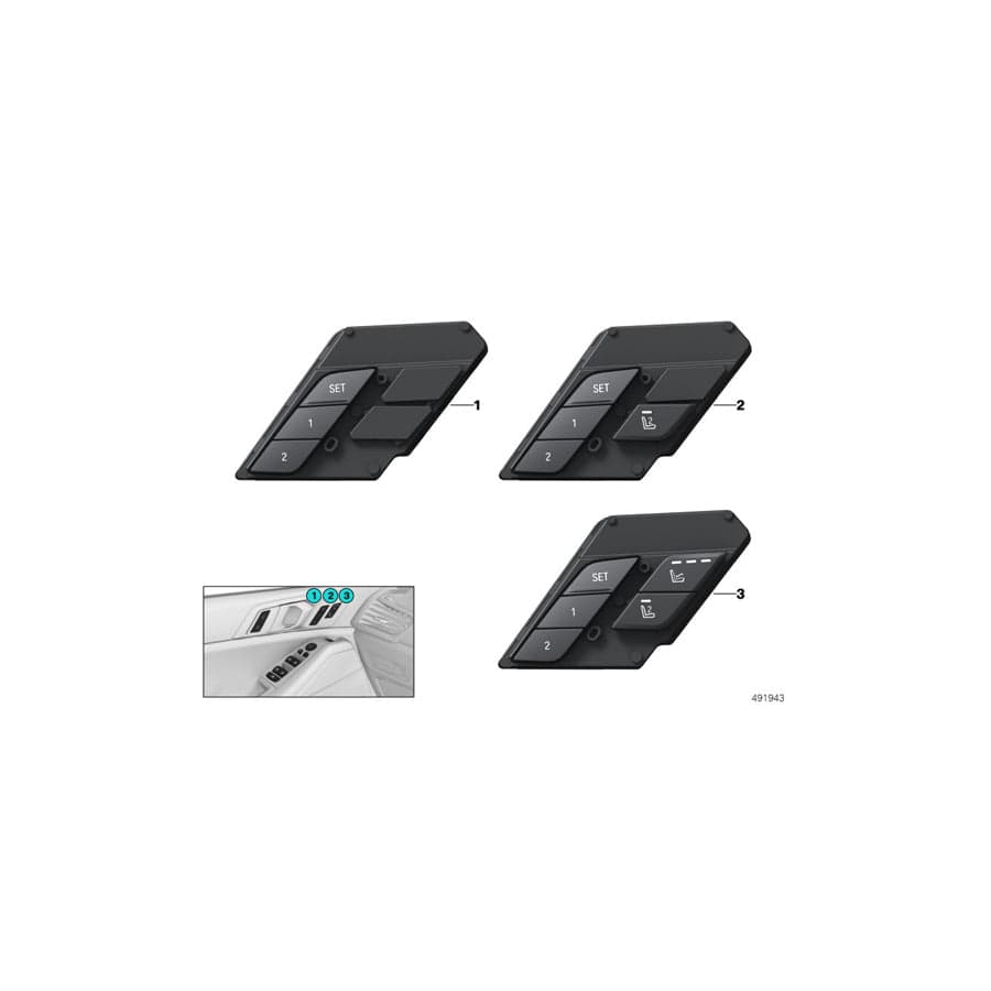 Genuine BMW 61319484679 G05 Operating Facility Seat Functions Left (Inc. X5 40i, X5 25dX & X5 45eX) | Duco Car Parts UK Car Parts