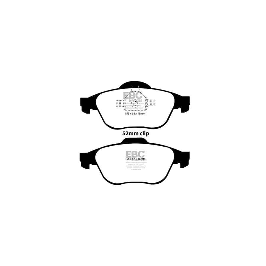 EBC PDKF1677 Renault Laguna 3 Ultimax Front Brake Pad & Plain Disc Kit - ATE Caliper 2 | Duco Car Parts UK Car Parts