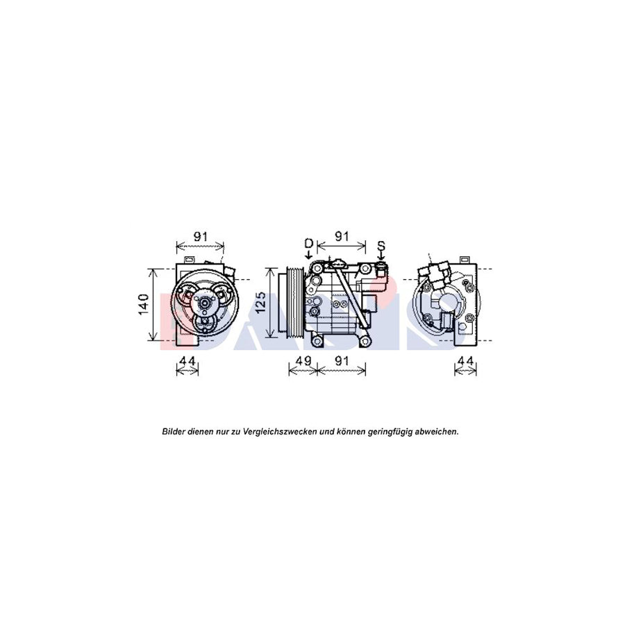 AKS Dasis 851982N Compressor, Air Conditioning | Duco Car Parts UK
