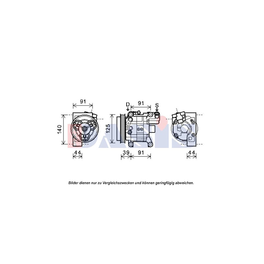 AKS Dasis 851981N Compressor, Air Conditioning | Duco Car Parts UK