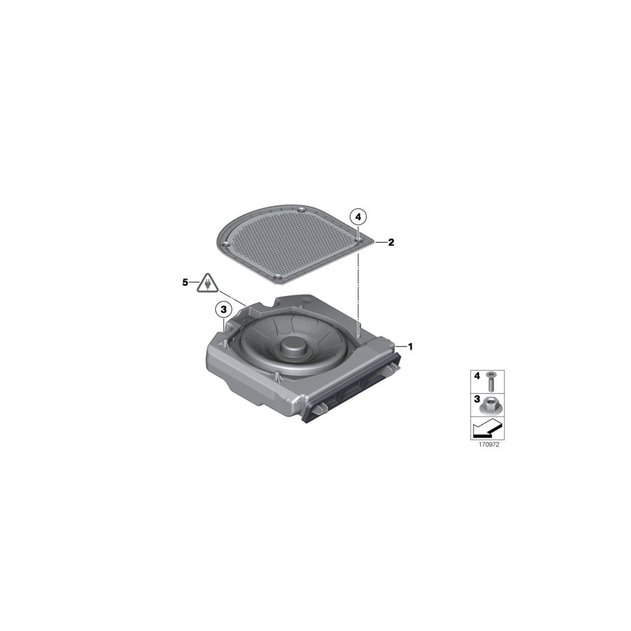 Genuine BMW 65139169687 F12 RR6 F11 Central Bass, Left TOP-HIFI-SYSTEM (Inc. Dawn, 520i & 650iX 4.0) | Duco Car Parts UK