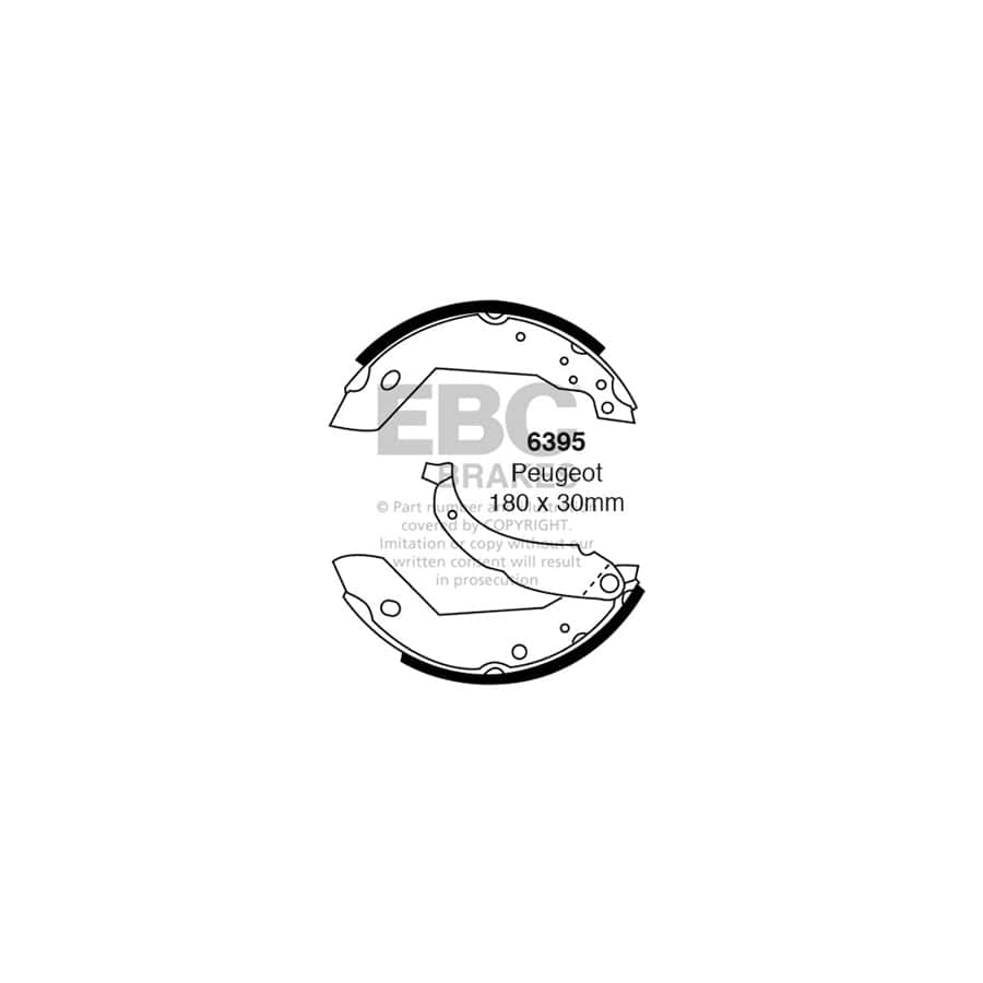 EBC 6395 Citroen Peugeot Rear Brake Shoes - Bendix Caliper 1 | Duco Car Parts UK Car Parts