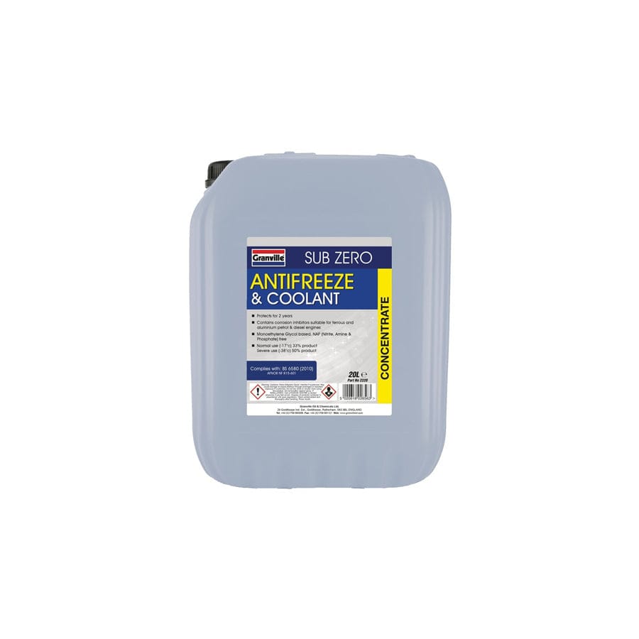 GRANVILLE 7100090 Sub Zero Blue Coolant Concentrate - 20 Litre | Duco Car Parts UK UK