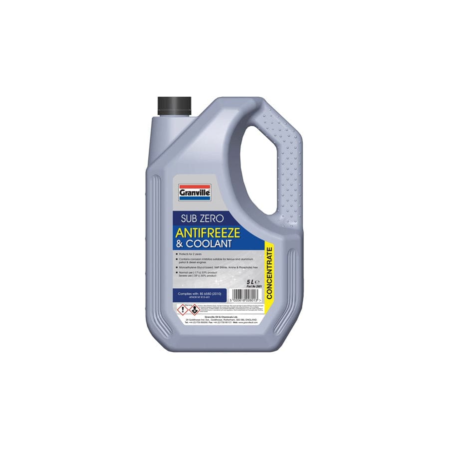 GRANVILLE 7100085 Sub Zero Blue Coolant Concentrate - 5 Litre | Duco Car Parts UK UK