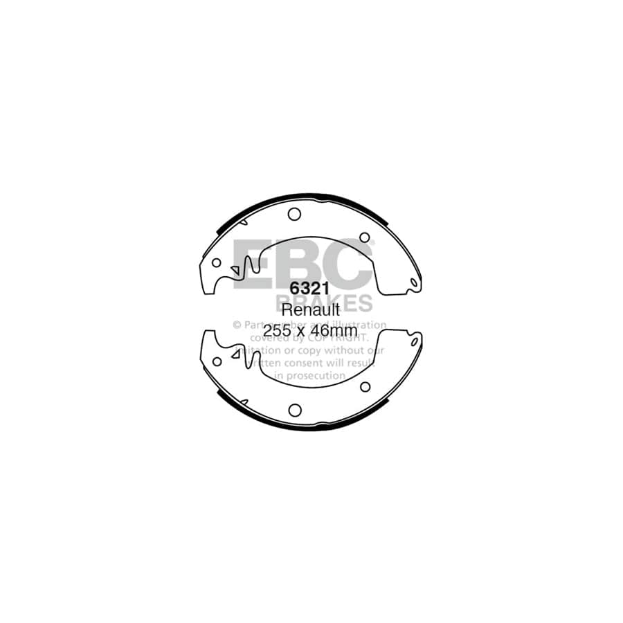 EBC 6321 Renault Trafic Rear Brake Shoes 1 | Duco Car Parts UK Car Parts