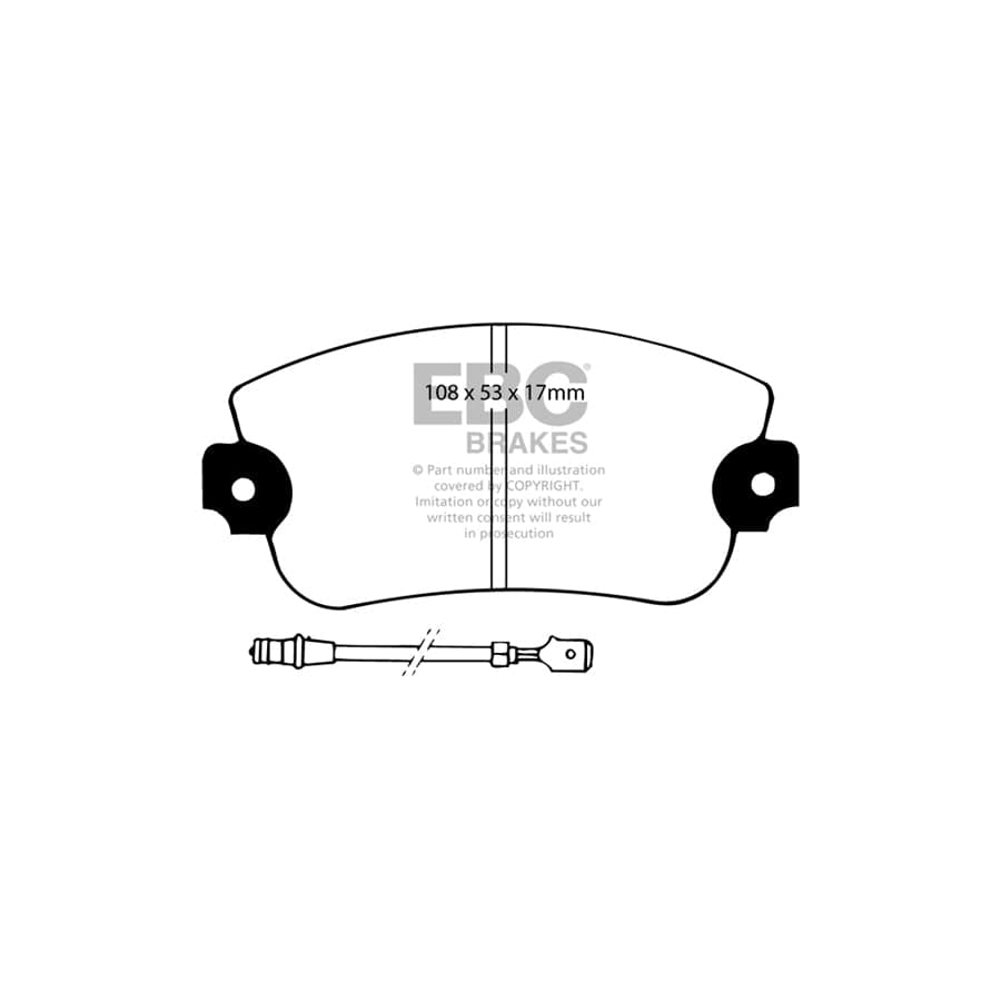 EBC PD01KF778 Lancia Seat Greenstuff Front Brake Pad & Plain Disc Kit  - Bendix Caliper 2 | Duco Car Parts UK Car Parts