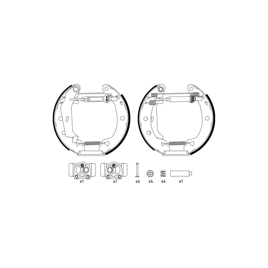 Hella Shoe Kit Pro 8DB 355 003-821 Brake Set, Drum Brakes