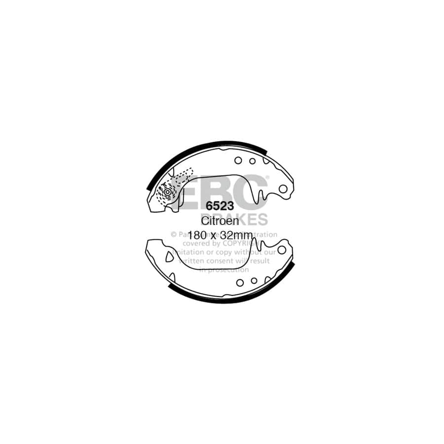 EBC 6523 Citroen Visa Rear Brake Shoes 1 | Duco Car Parts UK Car Parts