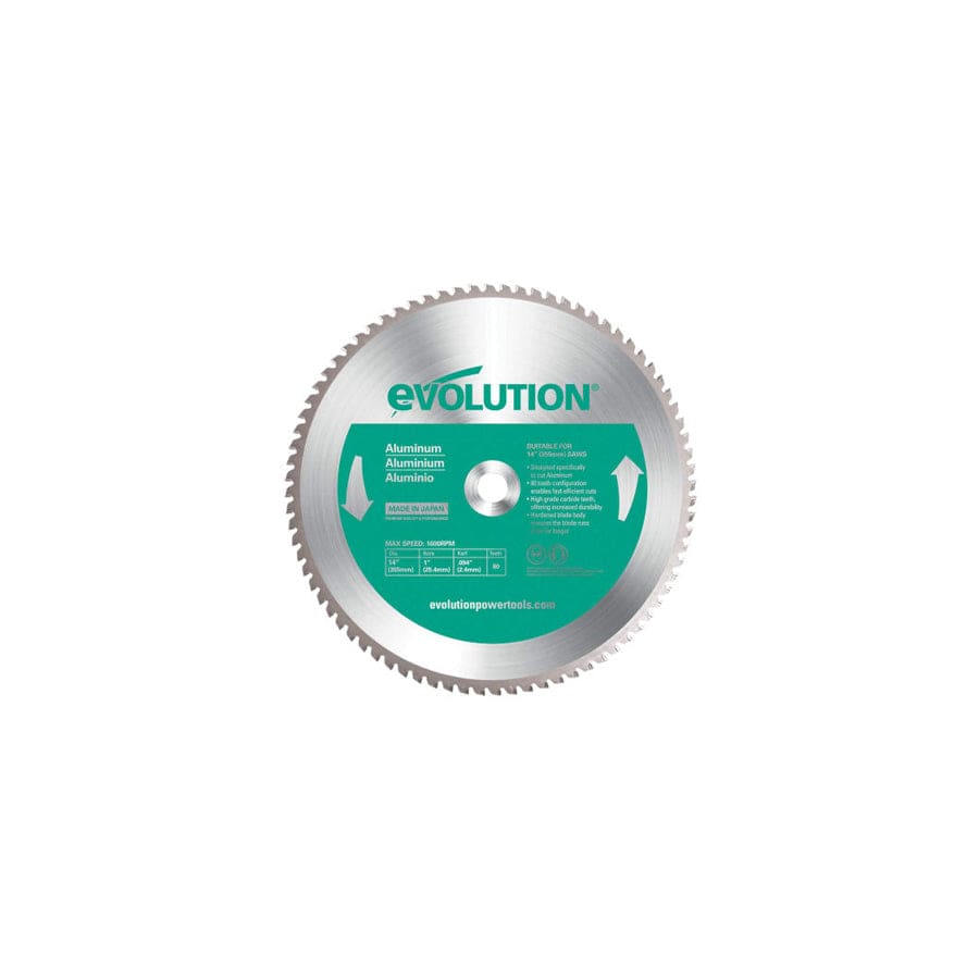 Evolution EVLRP3552580 Aluminium Cutting Chop Saw Blade 355 x 25.4mm x 80T | Duco Car Parts UK
